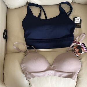 Maidenform Navy and Beige Bra Set
